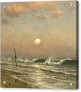 Early Moonrise Coney Island Acrylic Print