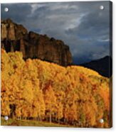 Late Afternoon Light On The Cliffs Near Silver Jack Reservoir In Autumn Acrylic Print