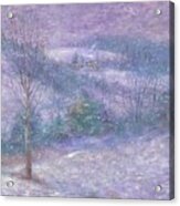 Lavender Impressionist Snowscape Acrylic Print
