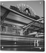 Leaving Union Station - Denver Colorado - Bw Square Format Acrylic Print