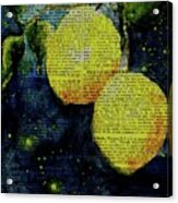 Lemons Bathed In Moonlight Acrylic Print