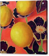 Lemons On Persimmon Acrylic Print