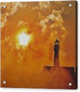Lighthouse In Mist Acrylic Print
