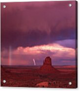 Lightning And Rainbow Acrylic Print