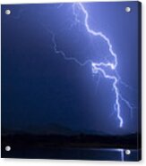Lightning Strike In The Blue Night Acrylic Print