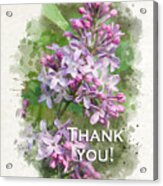 Lilac Thank You Card Acrylic Print