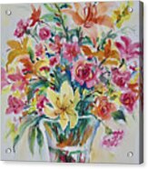 Lilies And Roses Acrylic Print