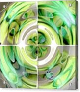 Lime And Green Abstract Collage Acrylic Print
