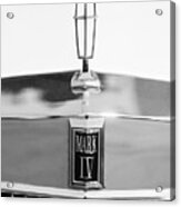 Lincoln Continental Mark Iv Hood Ornament - Emblem -ck0139bw Acrylic Print