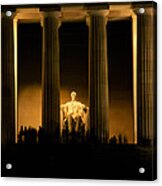 Lincoln Memorial Illuminated At Night Acrylic Print