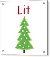 Lit Christmas Tree- Art by Linda Woods Acrylic Print