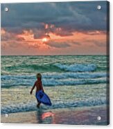 Little Surfer Boy Acrylic Print