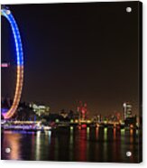 London Eye At Night - 2 Acrylic Print