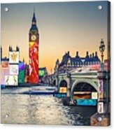 London Skyline Collage 3 Inc Big Ben, Westminster Acrylic Print