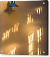 Lonely Lamp Among Sunrise Window Light Reflections Acrylic Print