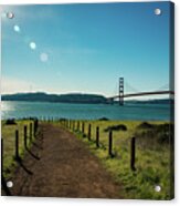 Lonely Path With The Golden Gate Bridge In The Background Acrylic Print