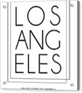 Los Angeles, United States Of America - City Name Typography - Minimalist City Posters #1 Acrylic Print