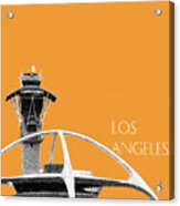 Los Angeles Skyline Lax Spider - Orange Acrylic Print