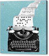 Love Typewriter Poster Acrylic Print