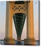 Mackinac Bridge Tower At Sunset Acrylic Print