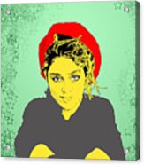 Madonna On Green Acrylic Print