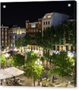 Madrid Nightlife - The Fabulous Plaza De Santa Ana At Night Acrylic Print