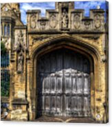 Magdalen College Door - Oxford Acrylic Print