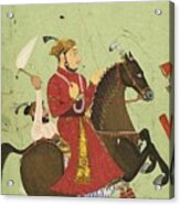 Maharana Pratap Singh On A Rearing Stallion Acrylic Print