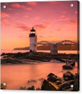Maine Lighthouse Marshall Point At Sunset Acrylic Print