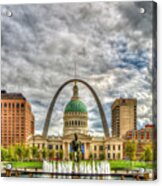 Majestic Sky 2 St Louis Gateway Arch Old St Louis County Court House St Louis Missouri Art Acrylic Print