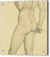Male - Academic Nude Study Posed As A Sculptor Acrylic Print