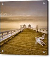 Malibu Pier Sunrise Foggy Morning Acrylic Print