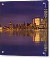 Manhattan, New York At Dusk Panoramic View Acrylic Print