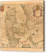 Map Of Denmark 1645 Acrylic Print