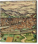 Map Of Florence 1572 Acrylic Print