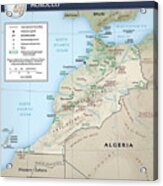 Map Of Morocco 2 Acrylic Print