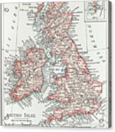 Map Of The British Isles 1900 Acrylic Print