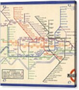 Map Of The London Underground - London Metro - 1933 - Historical Map Acrylic Print