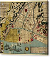 Map Of Yokohama 1878 Acrylic Print