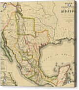 Mapa De Los Estados Unidos De Mejico 1828 Acrylic Print