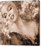 Marilyn Cherry Blossoms, Sepia Acrylic Print