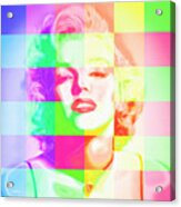 Marilyn Monroe 20160104 Color Squares Acrylic Print