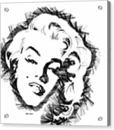 Marilyn Monroe Sketch In Black And White Acrylic Print