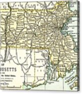 Massachusetts Antique Map 1891 Acrylic Print