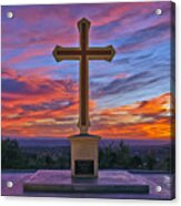 Christian Cross And Amazing Sunset Acrylic Print