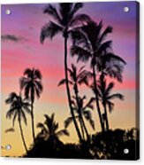 Maui Palm Tree Silhouettes Acrylic Print