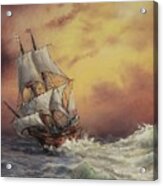 Mayflower At Sea Detail Acrylic Print