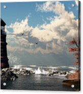 Lighthouse On Mermaid Perch Acrylic Print