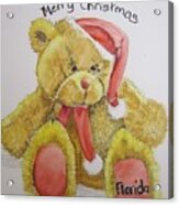 Merry Christmas Teddy Acrylic Print