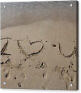 Message In The Sand Acrylic Print